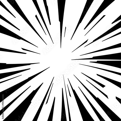 Comic book black and white radial lines background Square fight