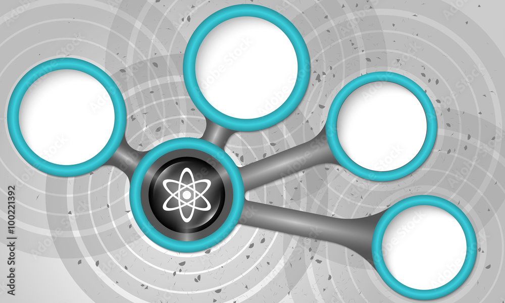 Obraz premium Vector circular text boxes for your text and science icon