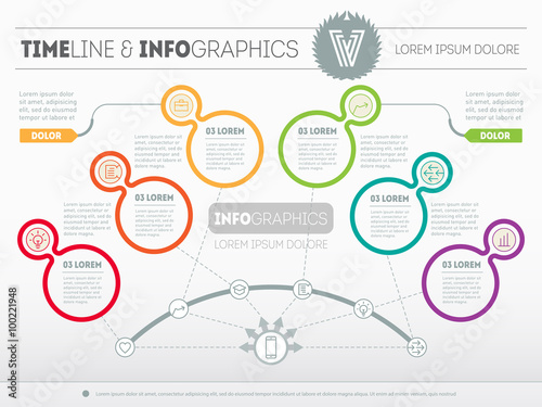 Presentation slide template or business infographic. Modern vect