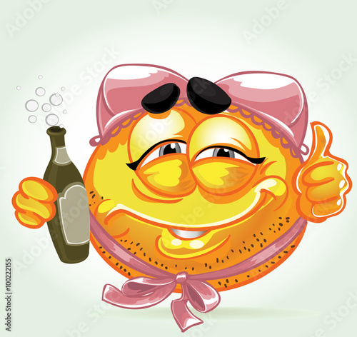Drunk smile with pink lingerie and beer