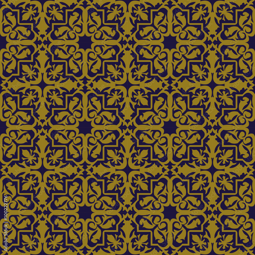 Elegant antique background image of star geometry kaleidoscope pattern.
