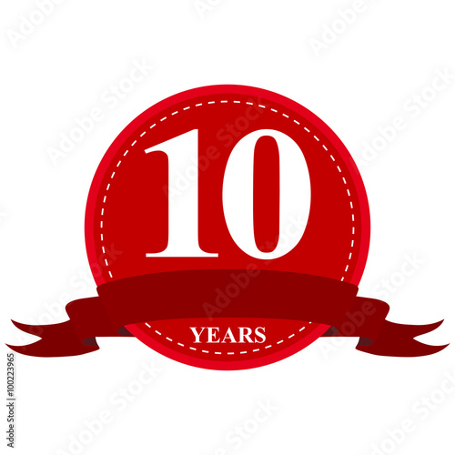 medal ribbon anniversary of 10 years