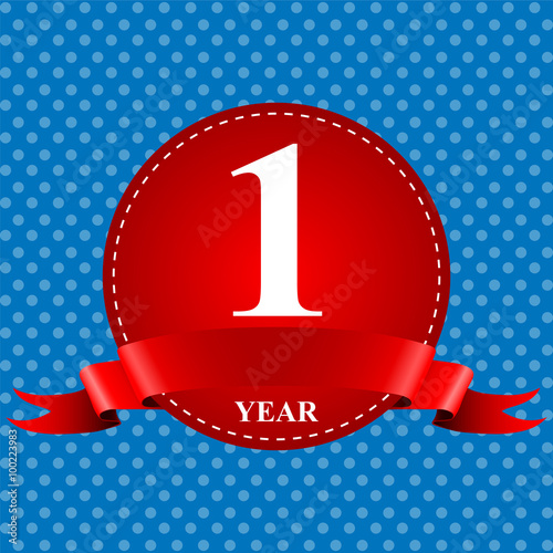 medal ribbon anniversary of 1 year