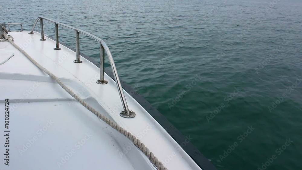 Catamaran boat floating in the sea. Catamaran boat floating in the sea.