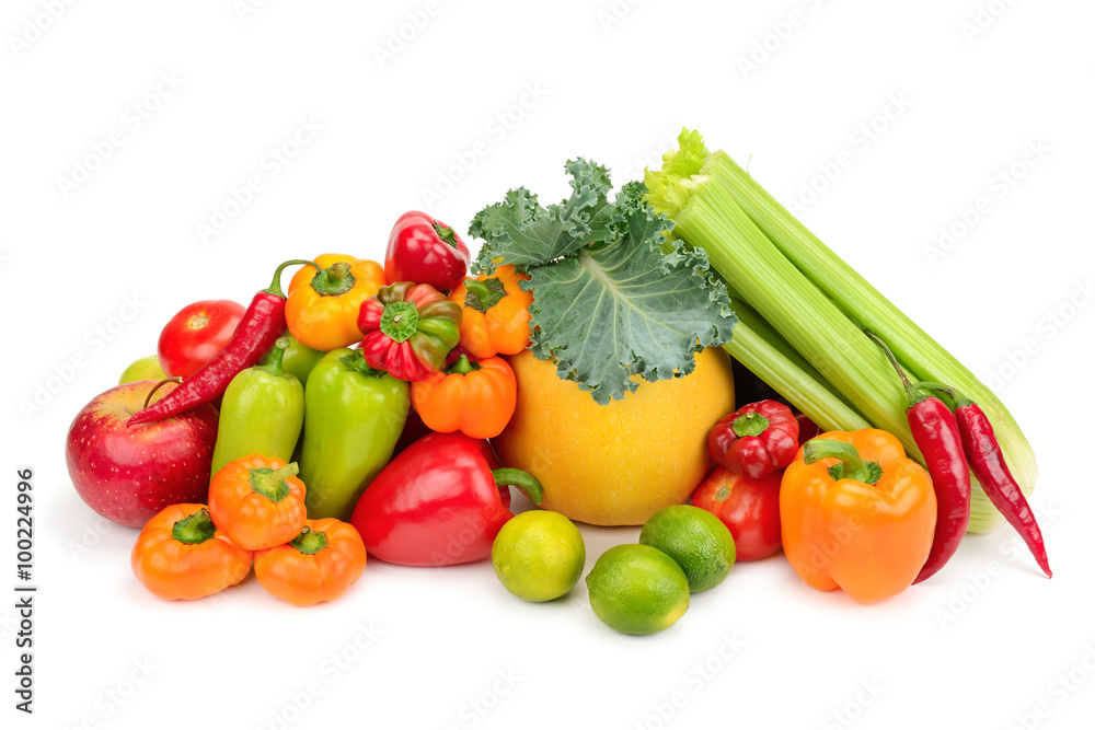 Assortment fresh fruit and vegetables