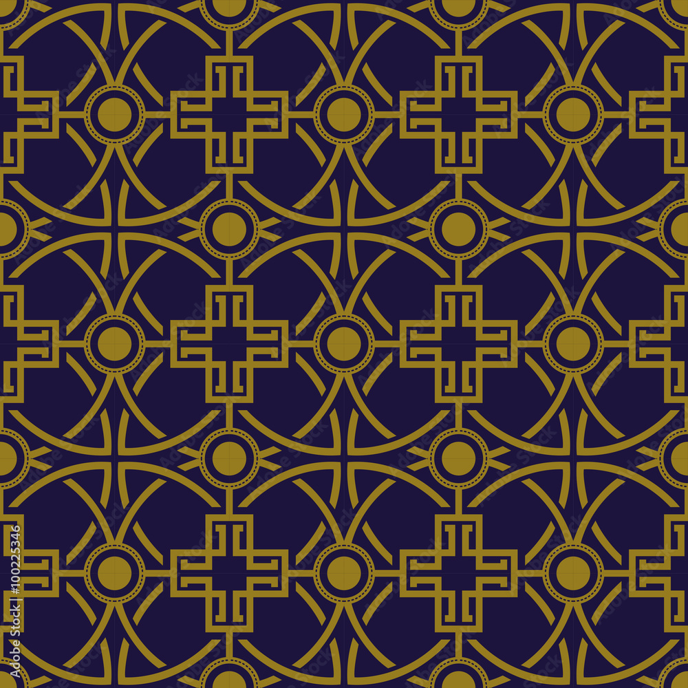 Elegant antique background image of round cross frame line pattern.
