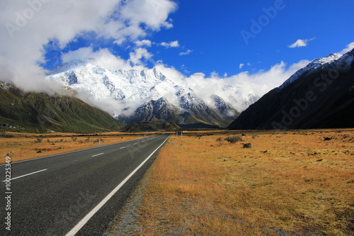 Straße zum Mount Cook, Neuseeland