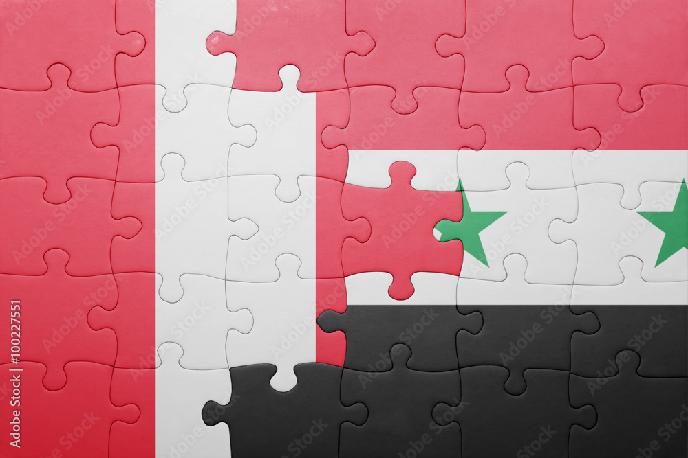 puzzle with the national flag of peru and syria puzzle with the national flag of peru and syria
