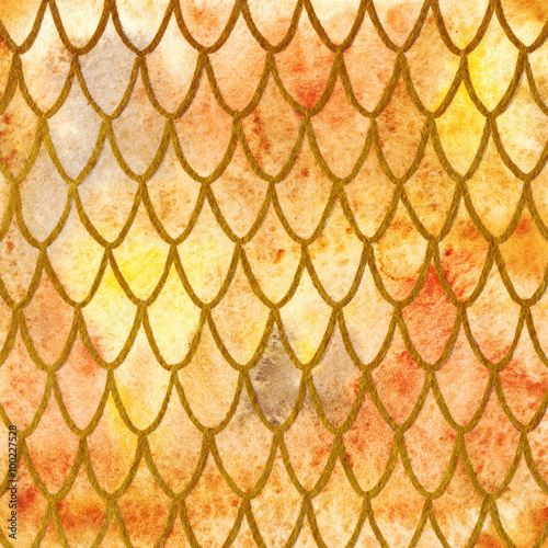 Dragon skin scales pattern texture background yellow orange gold