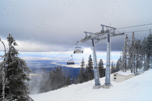 Mountain ski resort, Romania,Transylvania, Brasov, Poiana Brasov, Postavarul Mountains