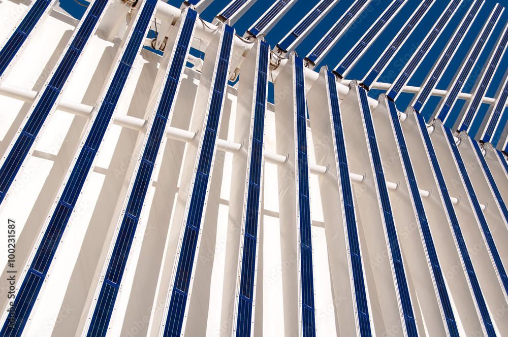 Abstract Detail of Modern Architecture with Solar Panels