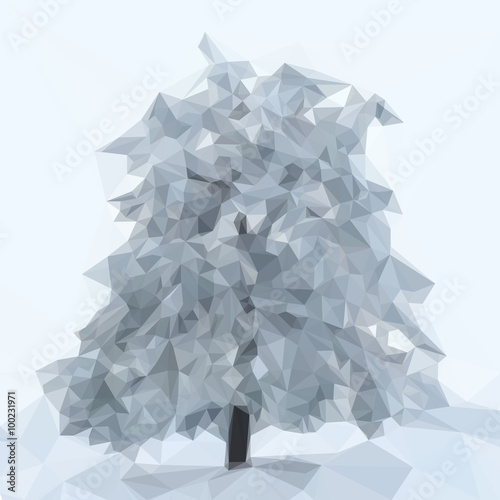 Low poly design triangular christmas tree nature polygon