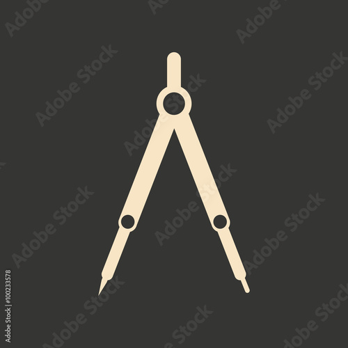 Flat in black and white mobile application Mathematics compasses