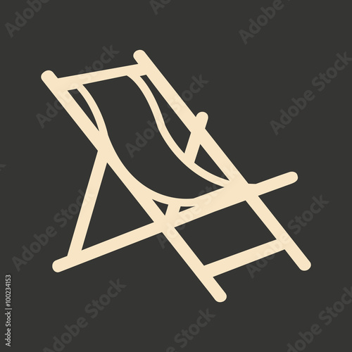 Canvas Print Flat in black and white mobile application deckchair