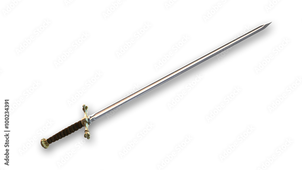 Medieval sword, blade isolated on white background Medieval sword, blade isolated on white background