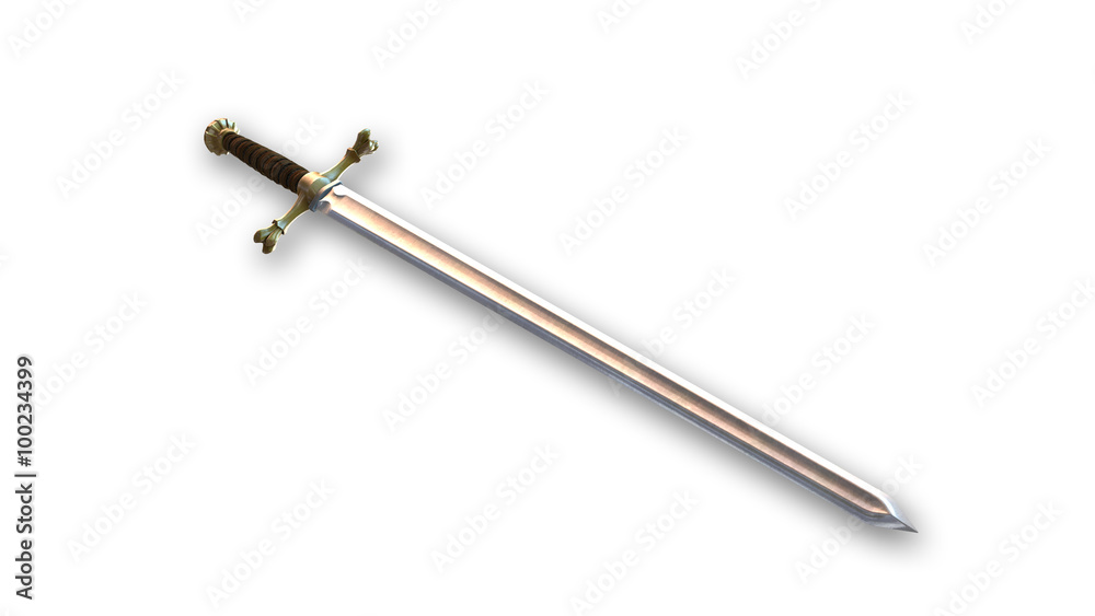 Medieval sword, weapon isolated on white background Medieval sword, weapon isolated on white background