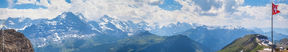 Panorama view of Bernese Alps