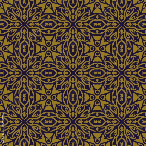 Elegant antique background image of cross curve kaleidoscope pattern. 