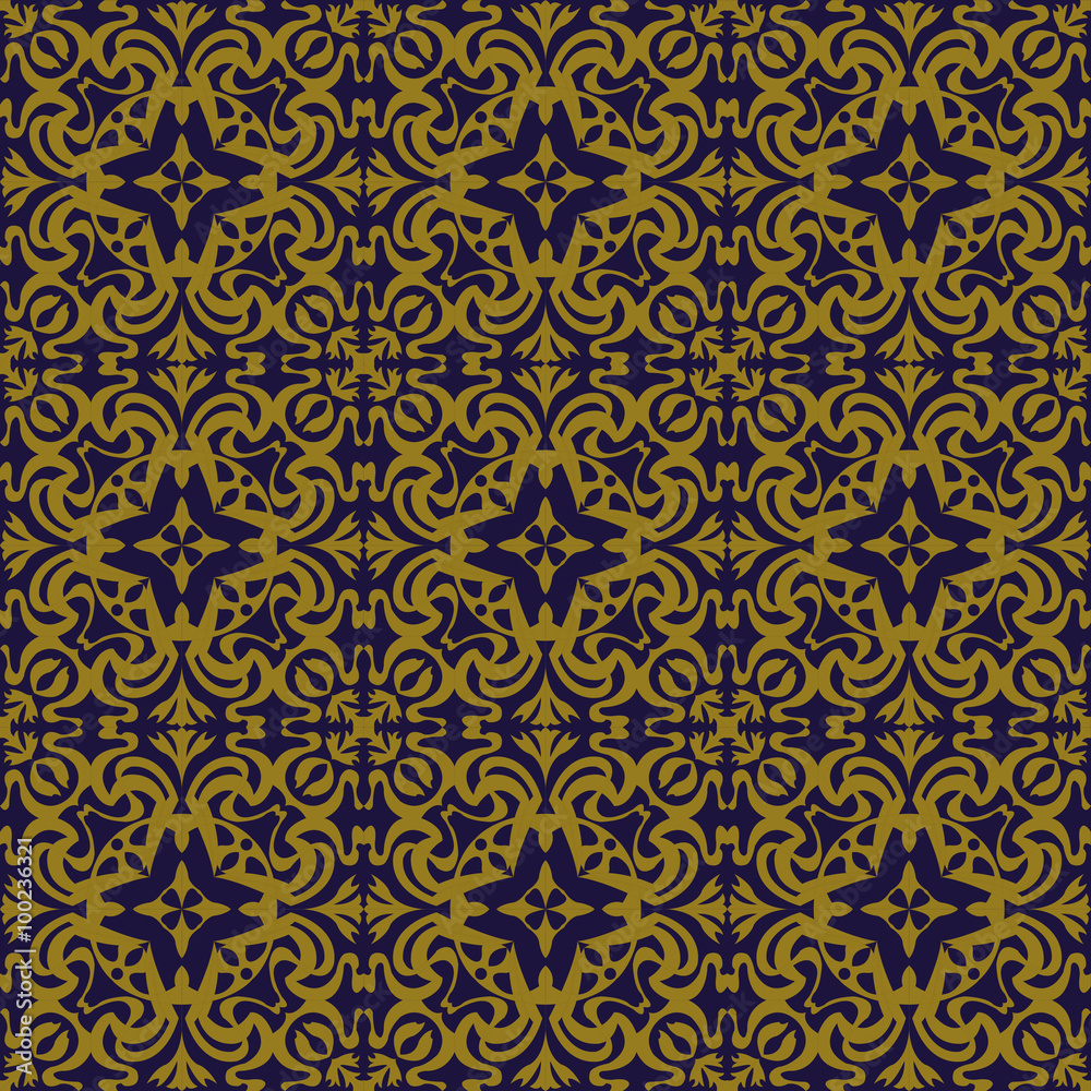 Elegant antique background image of round curve kaleidoscope pattern.
