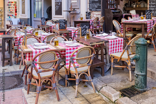 Old town cafe in France