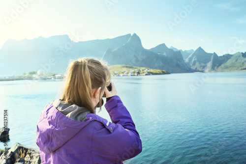 Woman traveler in Norway