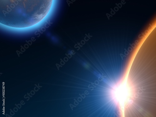 Fototapeta Naklejka Na Ścianę i Meble -  Pianeti di un'altra galassia, spazio, fantascienza