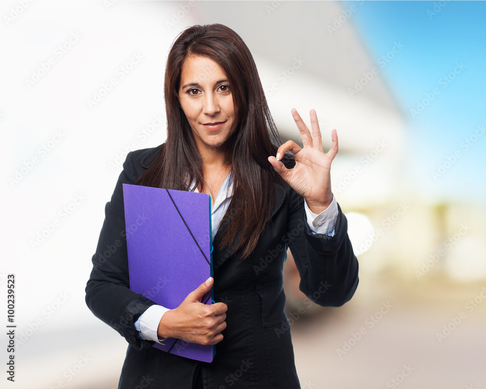 cool business-woman with folder cool business-woman with folder