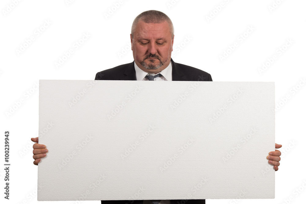 Handsome business man presenting your product Handsome business man presenting your product