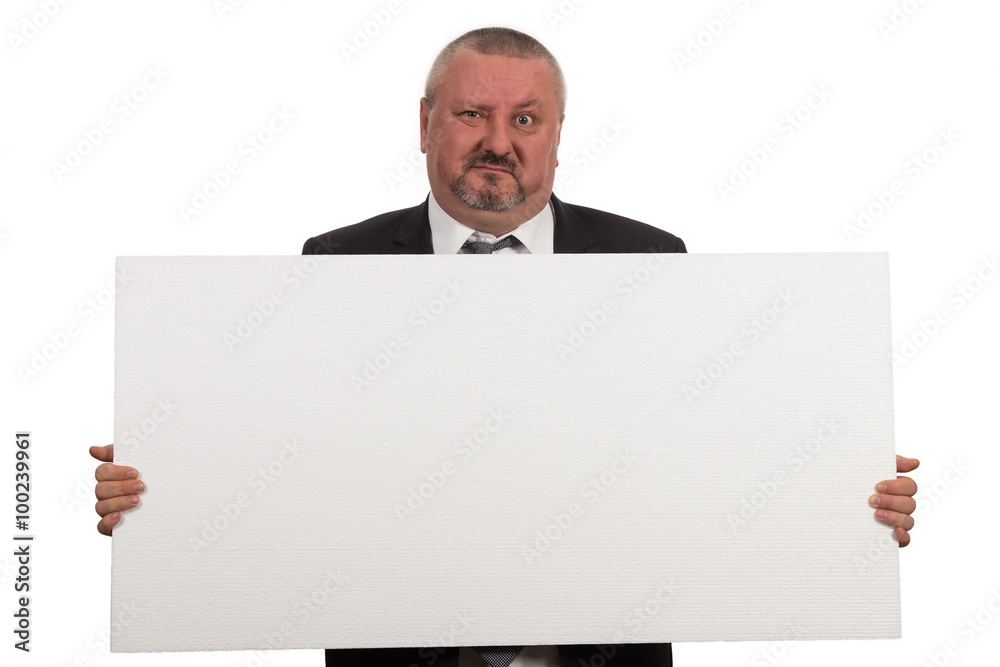 Handsome business man presenting your product Handsome business man presenting your product