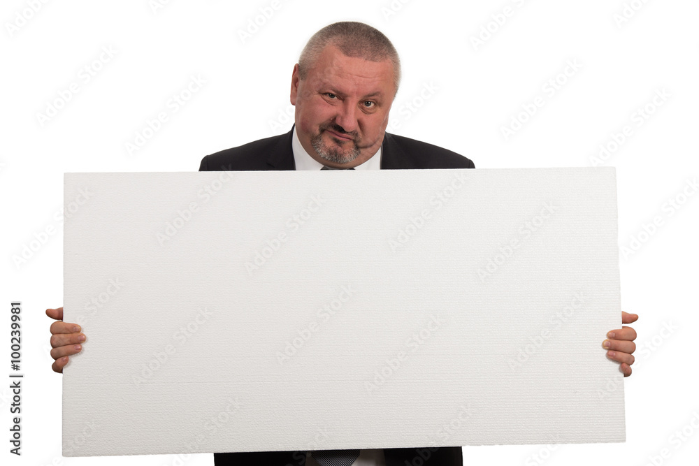 Handsome business man presenting your product Handsome business man presenting your product