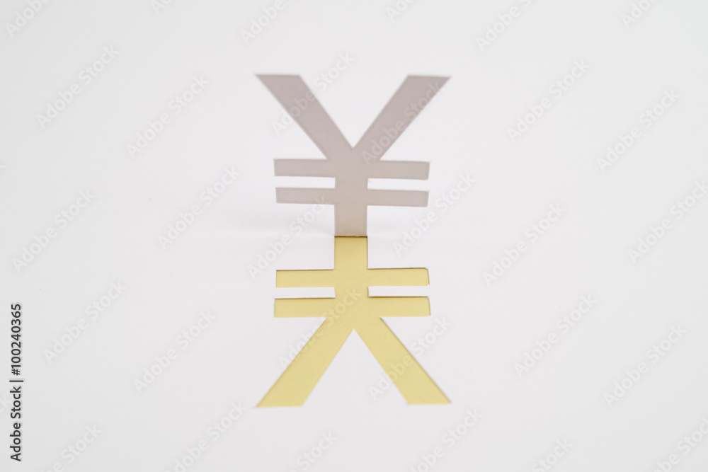 Obraz premium 日本円・通貨のマーク・イメージ（※横・黄色）