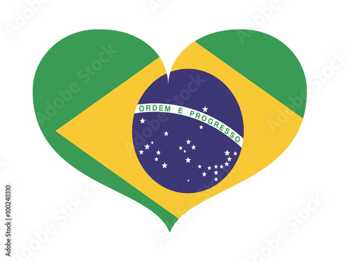 Brazil flag heart