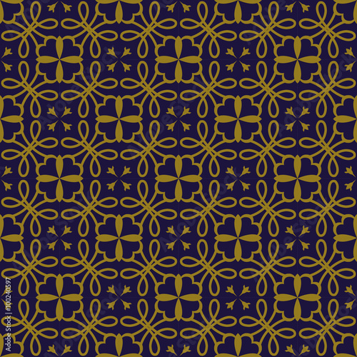 Elegant antique background image of round line flower kaleidoscope pattern.
