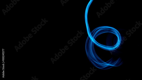 Glowing abstract curved blue lines - Light painted 4K video timelapse