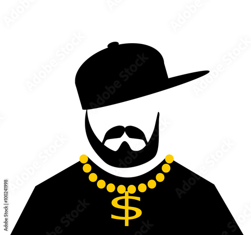 hipster wearing necklace and baseball cap