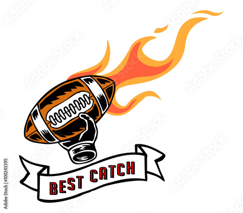 Vector illustration of  catching a ball in  manual drawing style.