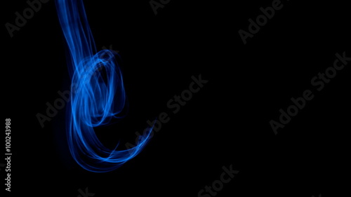 Glowing abstract curved blue lines - Light painted 4K video timelapse