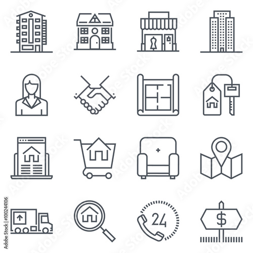 Search for house, real estate icon