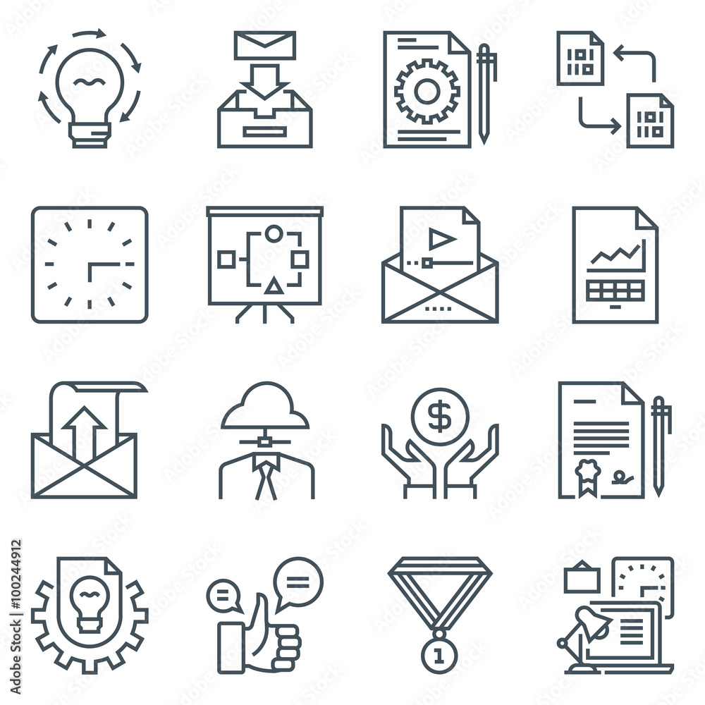 Project development icon set Project development icon set