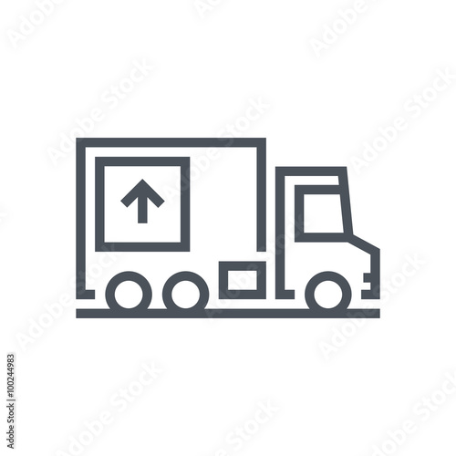 Move house, truck, real estate icon