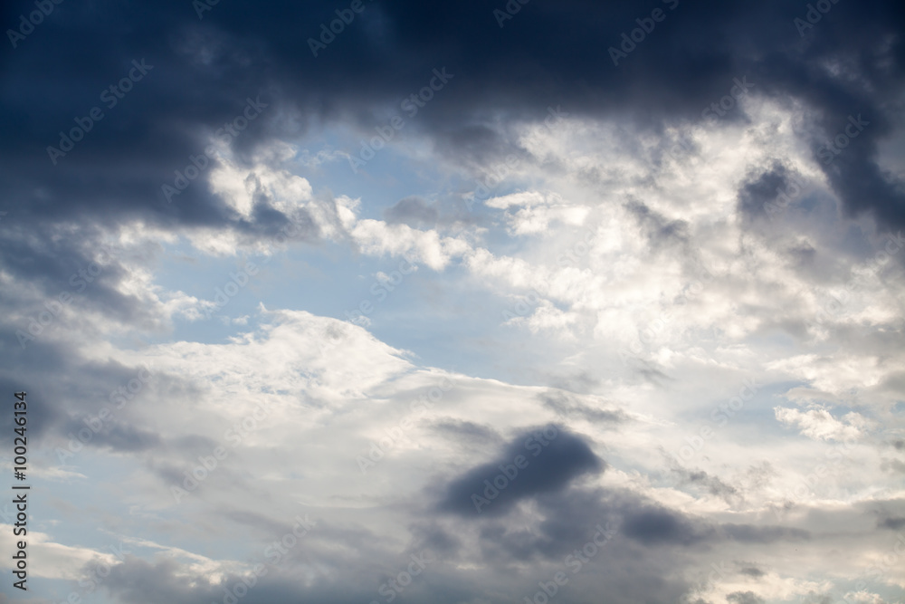 colorful dramatic sky with cloud at sunset
