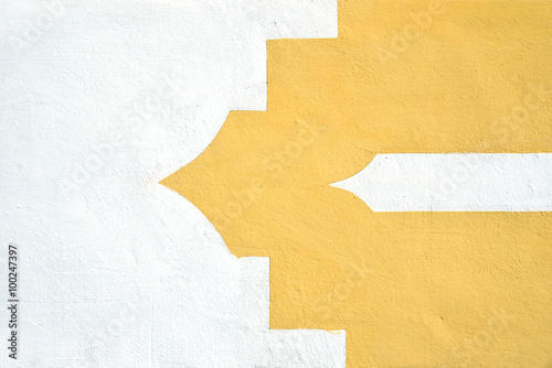 Hand painted white and yellow wall Spanish style