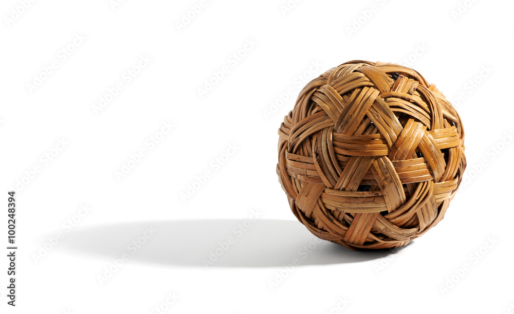 Cute little wicker ball on white background Cute little wicker ball on white background