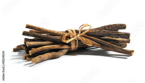 Bundle of licorice root photo