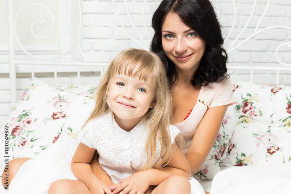 Mother and daughter in bed Mother and daughter in bed
