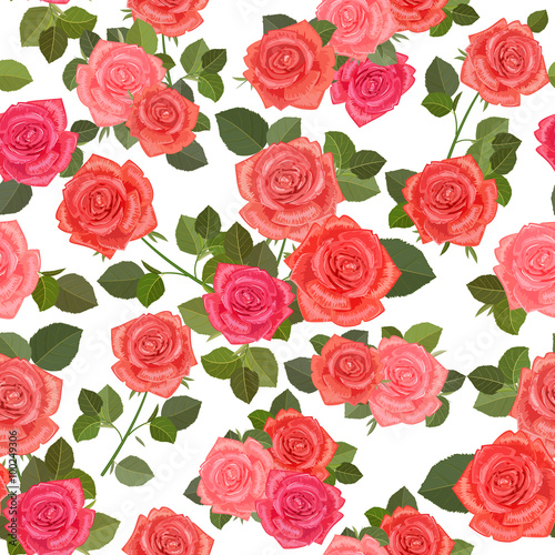 colorful seamless texture with bouquets of roses
