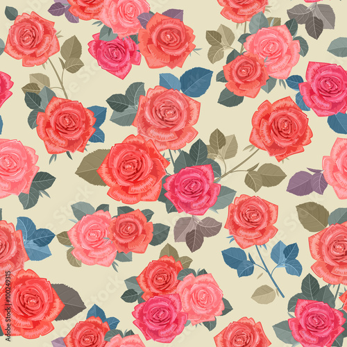 fashion seamless texture with bouquets of roses