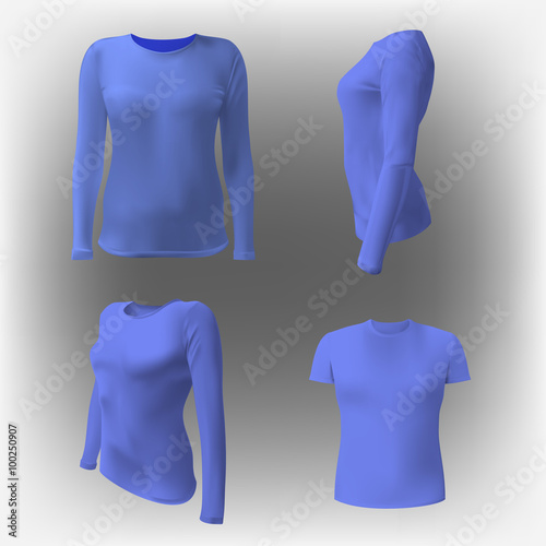 White women's T-shirt to advertise, sweatshirt, white, isolated, jacket with a zip to the application of the logo, 3d vector illustration