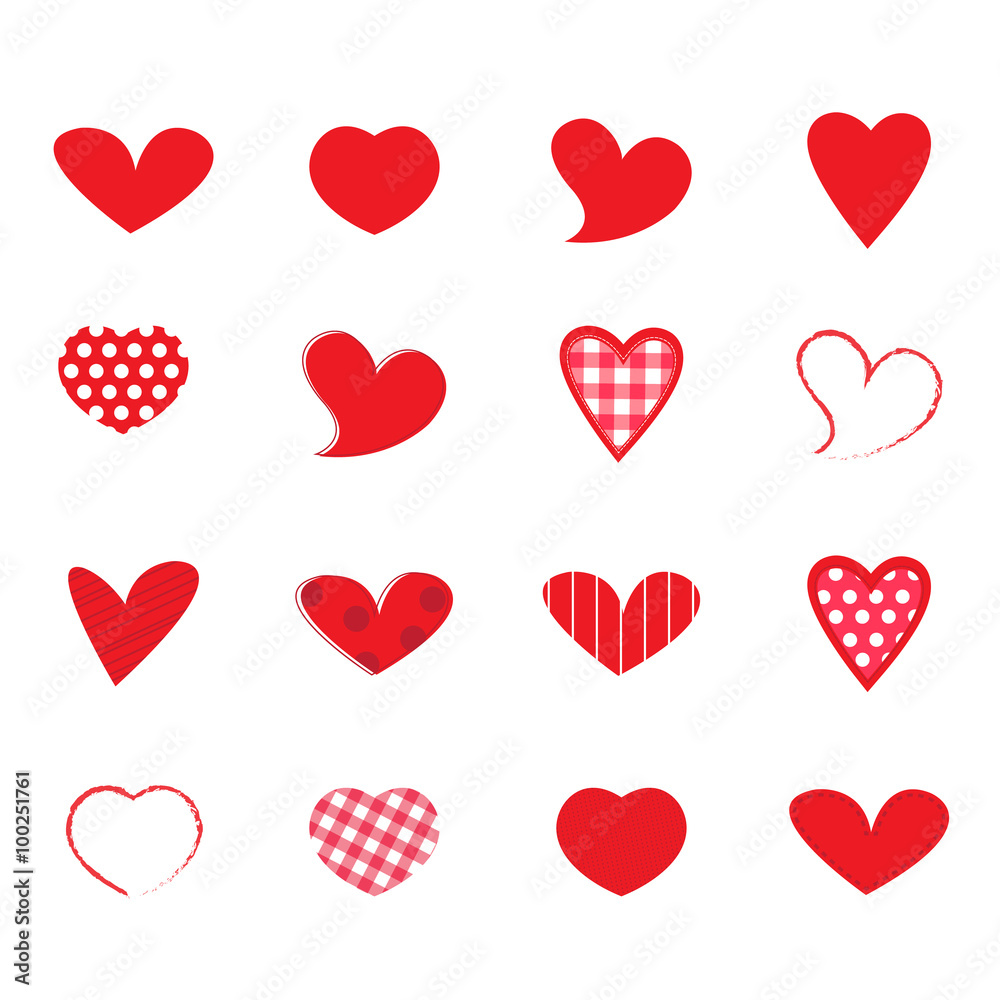  hearts Vector set
