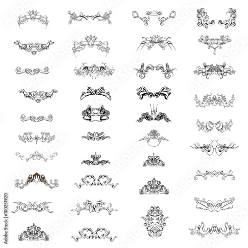  decorative elements in vintage style for decoration layout  framing  for text for advertising  vector illustration hands  set Icons